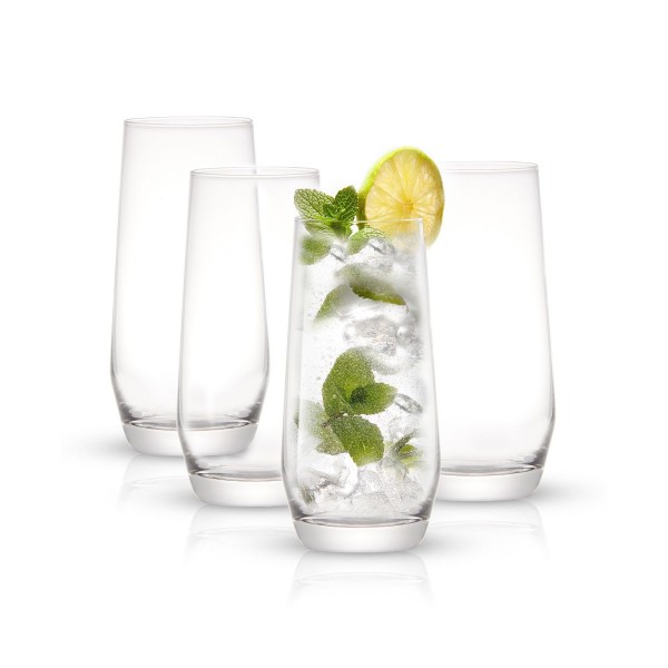 Classic Crystal Highball Glasses, Set of 4