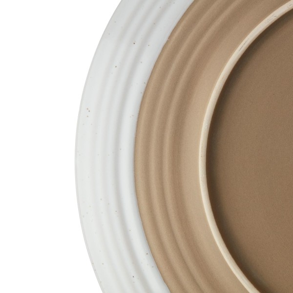 White Round Stoneware Dinner Plate