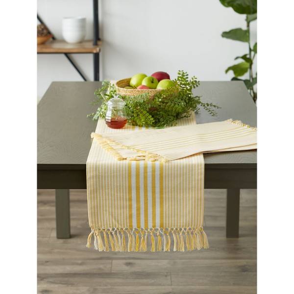 Design Import Stripes with Fringe Placemat, Set of 6