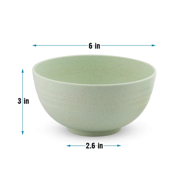 24oz Unbreakable Wheat Straw Plastic Cereal Bowls Set of 4