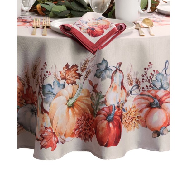 Pumpkin Engineered Tablecloth, 60