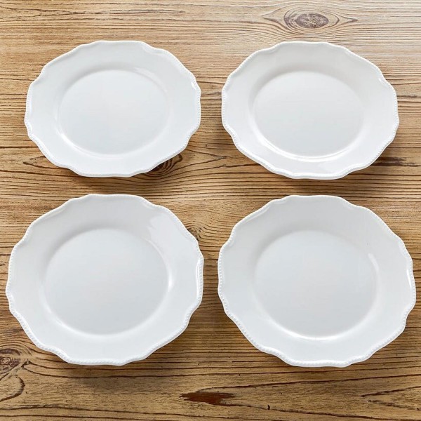 Ruffled Dinner Plates - Bead Dinnerware - Set of 4