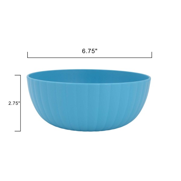 Blue Round Plastic Bowl, 38-Ounce