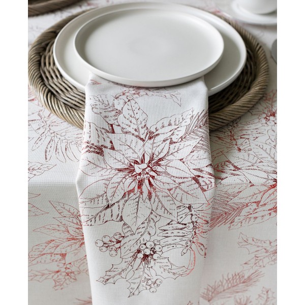 Glistening Poinsettias Table Linens Collection