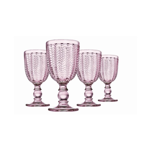 Modern Vintage Red Wine Glasses, Set of Four