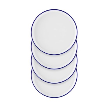 Blue Rim Stoneware S...