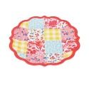 Patchwork Medley Dinner Plate, Coral