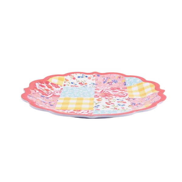 Patchwork Medley Dinner Plate, Coral