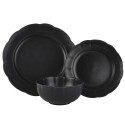 Beautiful Scallop Stoneware Dinnerware 12 Piece Set Black