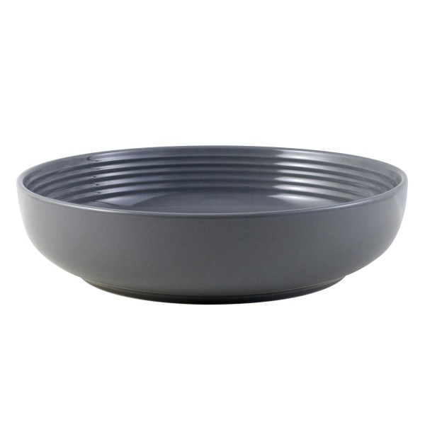 Stoneware Round Gray Dinner Bowl