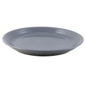 Round Stoneware Gray Salad Plate