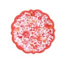 Painterly Floral Salad Plate, Coral