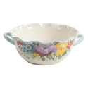 Sweet Romance Blossom Ceramic 9.9-inch Serving Bowl with Handles