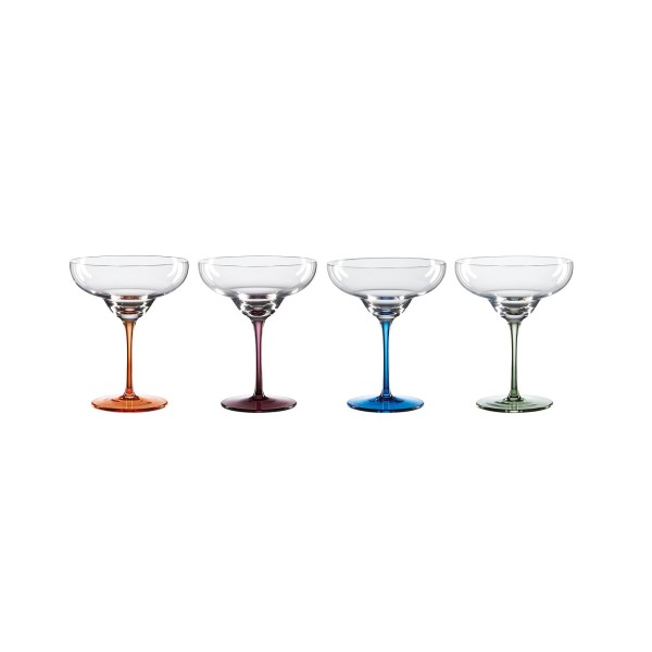 Up Color Bottom Glasses, Set of 4