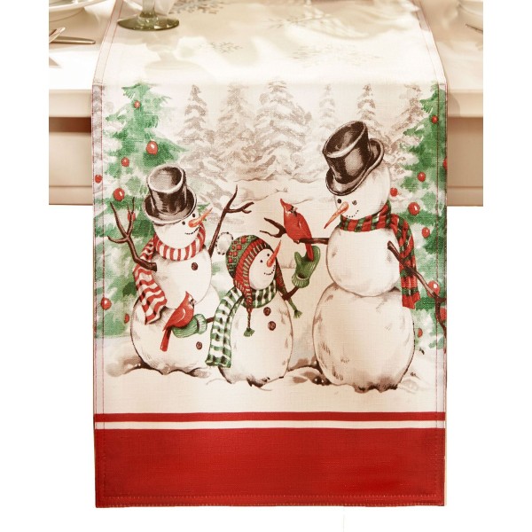 Snowman Holiday Snowflake Table Runner