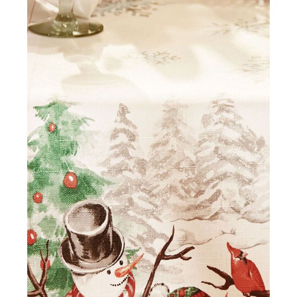 Snowman Holiday Snowflake Table Runner