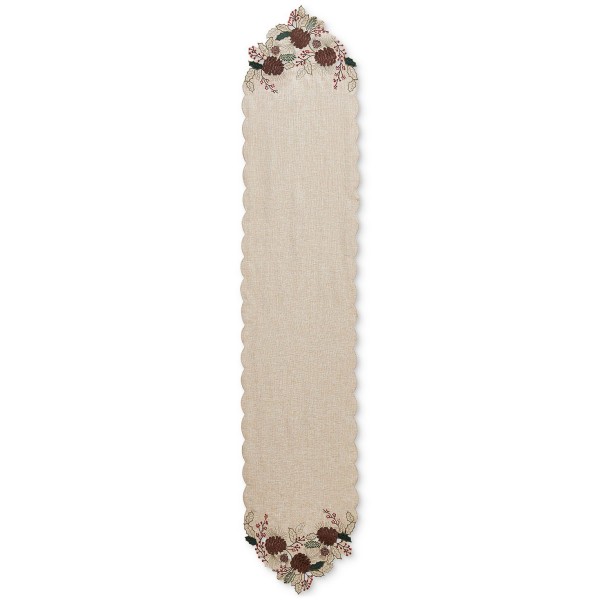 Berry Pinecone Cutwork Runner, 14