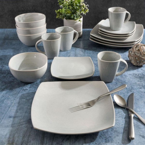 16-Piece Dinnerware Set - Stone Gray