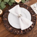 6 Dark Brown Plates Embossed Rim Party Events Tableware