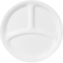 White, Round Divided Lunch Plate, 8.5