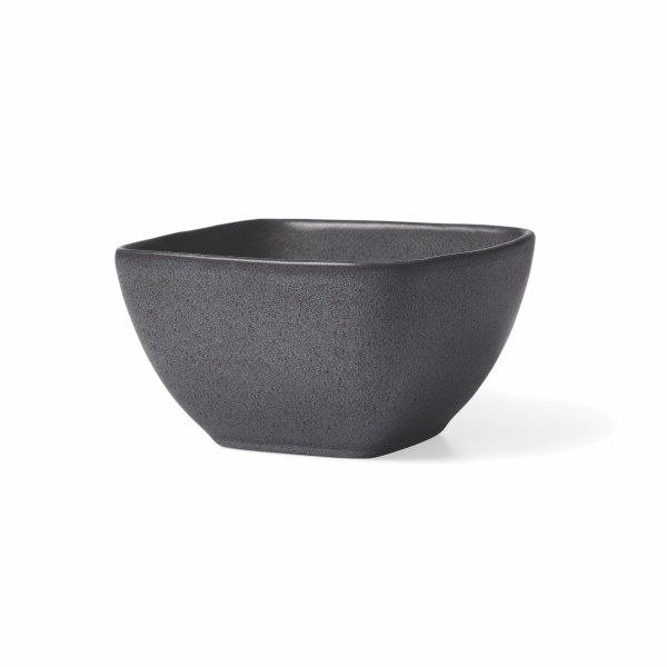 Dark Gray Square-Shaped Stoneware Cereal Bowl