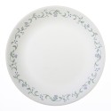 Country Cottage, White and Green Round Dinner Plate, 10.25