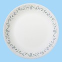 Country Cottage, White and Green Round Dinner Plate, 10.25